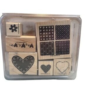 Stampin' Up! "Loving Hearts" Wood Mounted Rubber Stamp Set Hearts